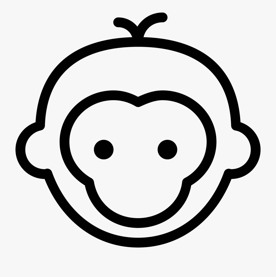 Monkey Ears Png Clip Black And White Stock - Monkey Icon Transparent, Transparent Clipart