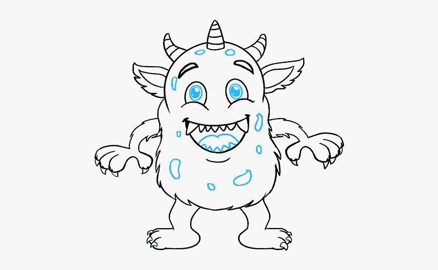 Clip Art Of , Cyclops, Fang, Monster, Cartoons, Cartoon, - Scary Monster Drawings Easy, Transparent Clipart