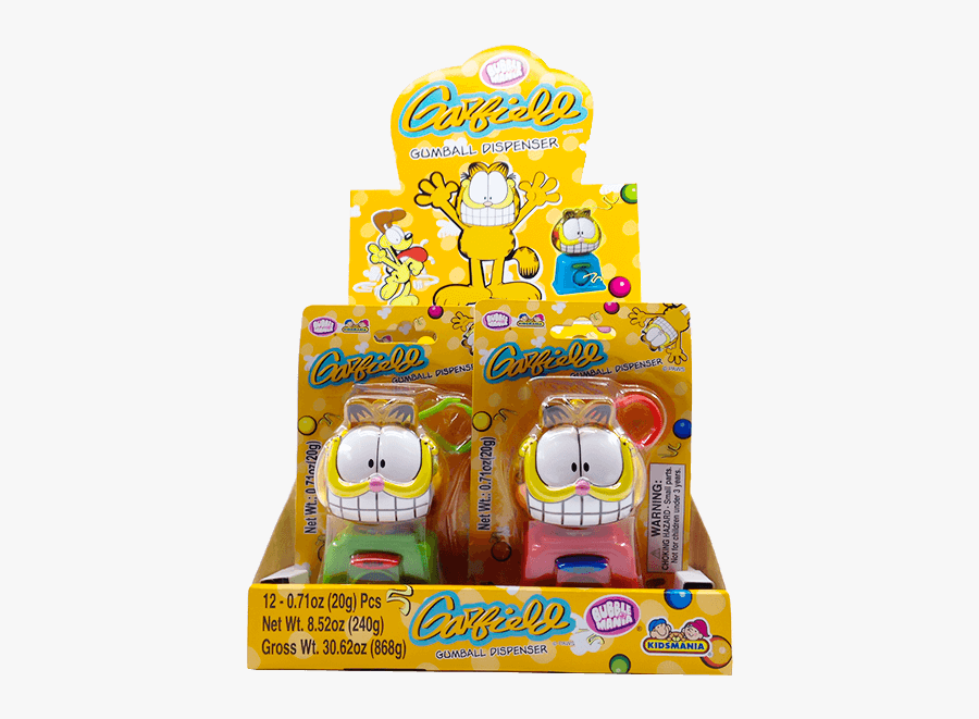 Kidsmania Garfield Gumball Dispenser 12 Units - Baby Toys, Transparent Clipart