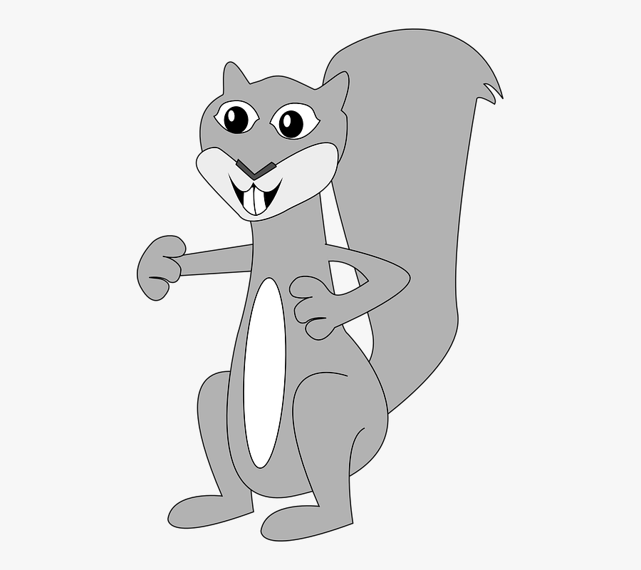 Squirrel, Cartoon, Cute, Character, Isolated, Happy - Squirrel Clip Art, Transparent Clipart