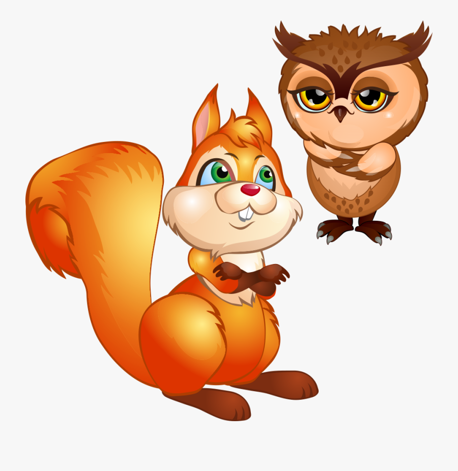 Clip Art Free Pictures Of Squirrels - Cute Squirrel Illustration, Transparent Clipart