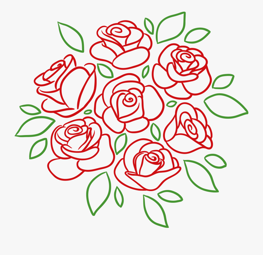 Transparent Clipart Design - Ramo De Rosas Dibujo Png, Transparent Clipart