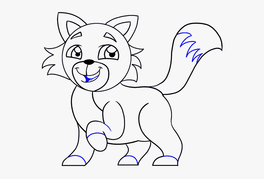 Clip Art How To Draw A Cartoon Cat Step By Step - Drawing, Transparent Clipart