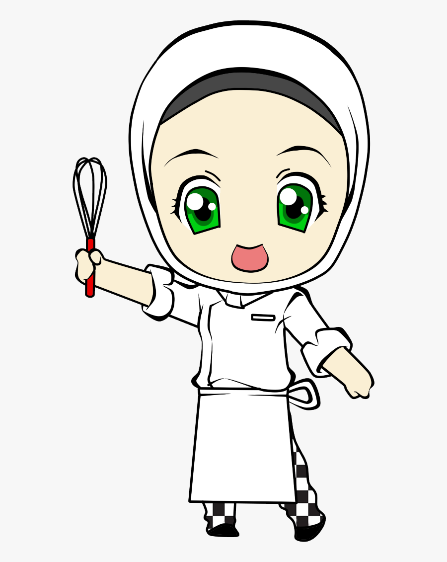 Transparent Hijab Clipart - Girl Chef Cartoon Png, Transparent Clipart