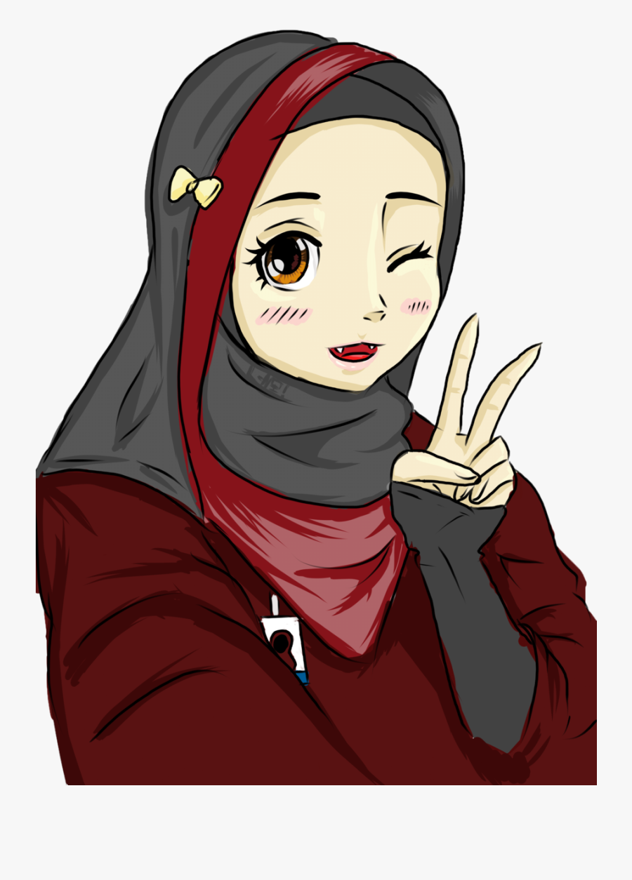 Hijab Anime Drawing Related Keywords & Suggestions - Muslim Girl Anime Draw, Transparent Clipart