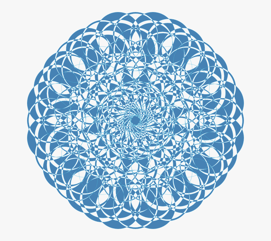 Mandala, Blue Doily, Blue Lace, Circle, Lacy, Crochet - Ornament Clip Art, Transparent Clipart