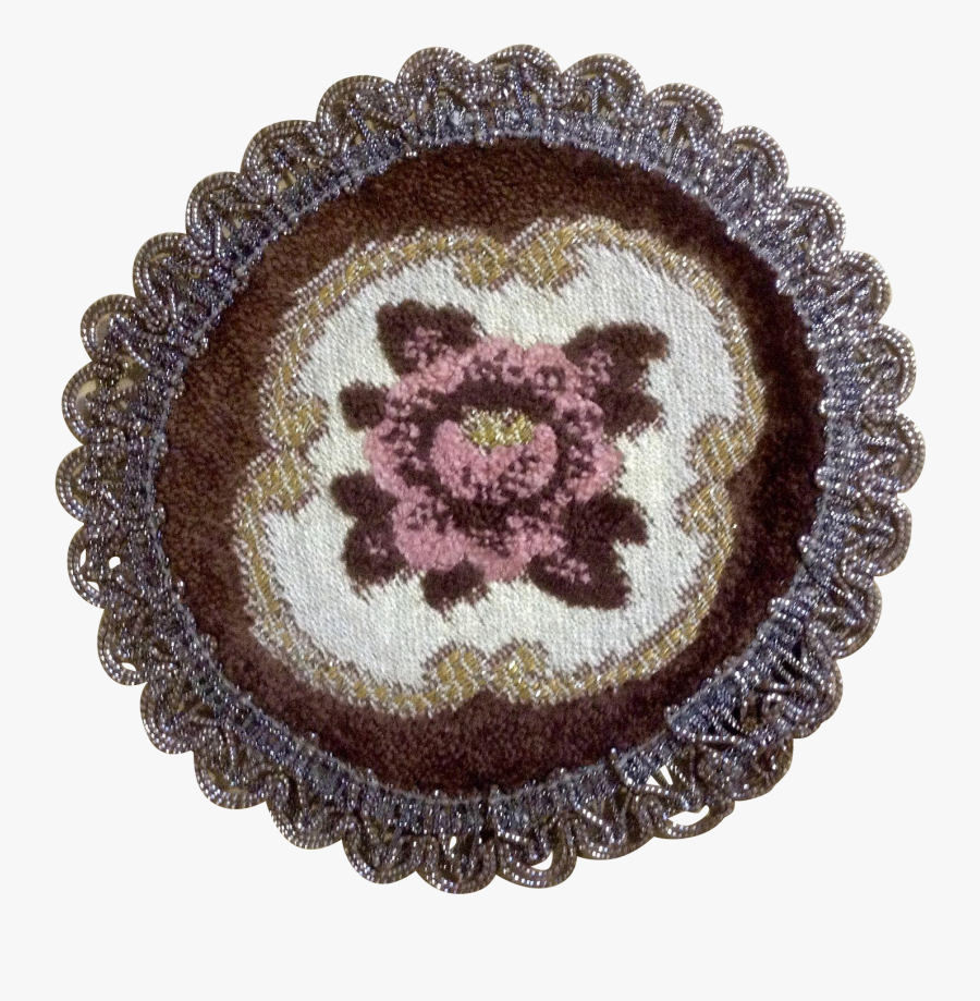 Gorgeous Victorian Small Round Tapestry Rose Doily - Crochet, Transparent Clipart