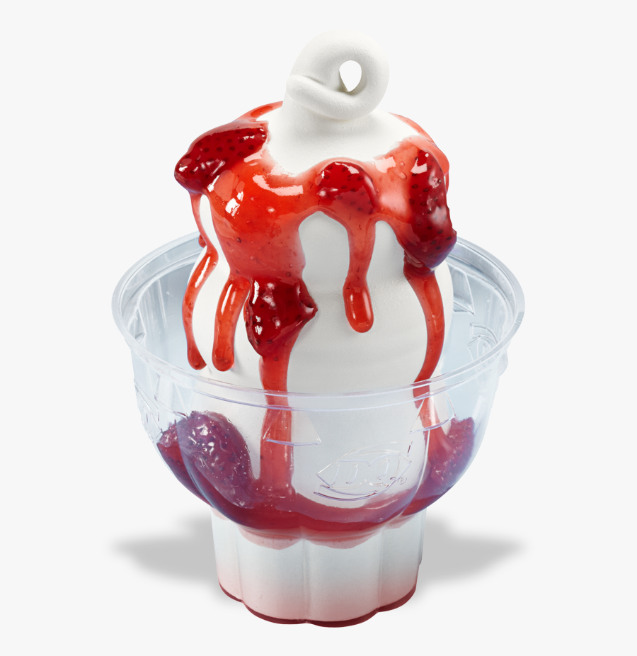 Hot Fudge Sundae Treats Menu Dairy Queen - Strawberry Sunday Ice Cream, Transparent Clipart