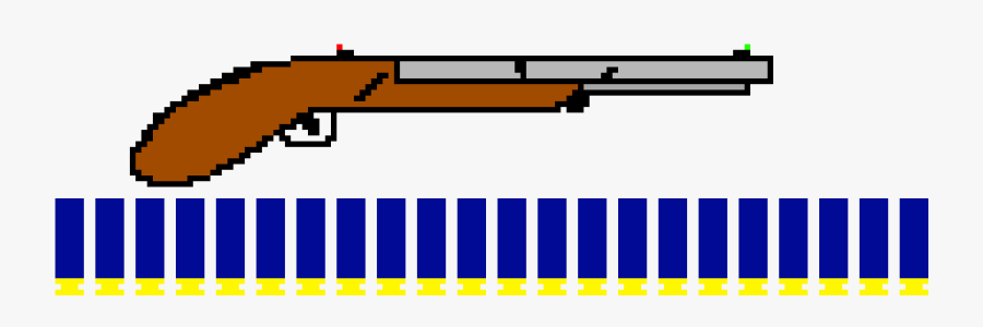 Double Barrel Pixel Art, Transparent Clipart
