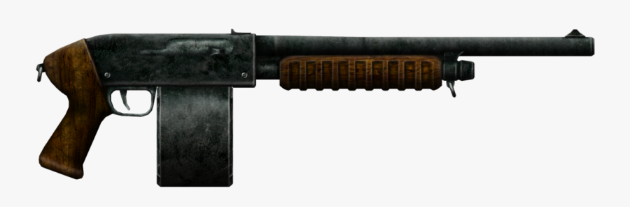 Clip Art Drum Magazine Shotgun - Fallout Riot Shotgun, Transparent Clipart