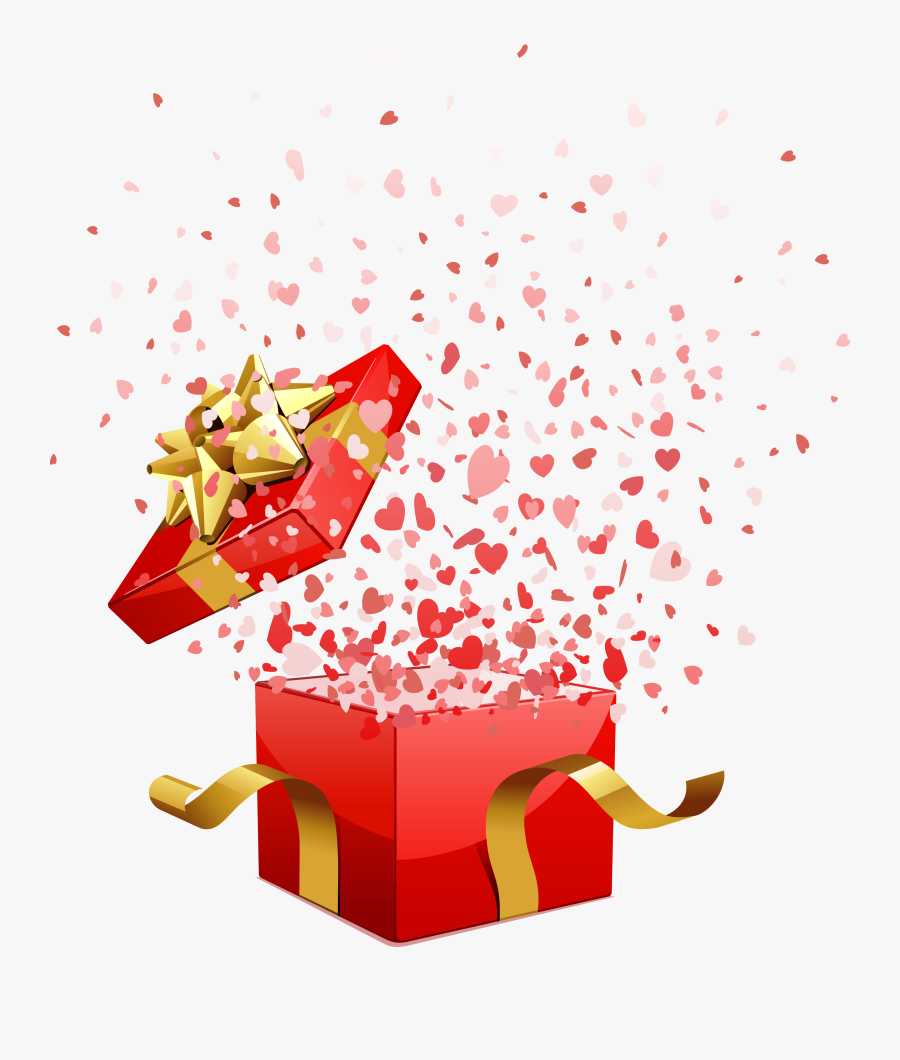 Confetti - Gift Box Open Png, Transparent Clipart