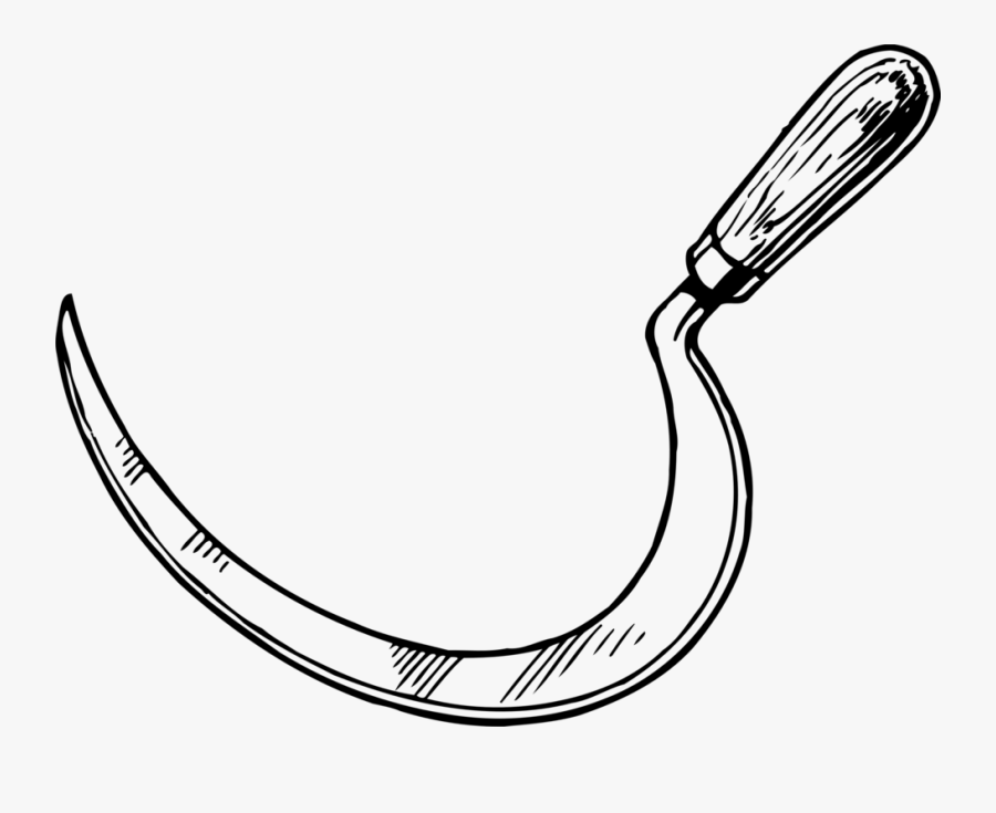 Line Art,coloring Book,sickle - Sickle Clipart Black And White, Transparent Clipart