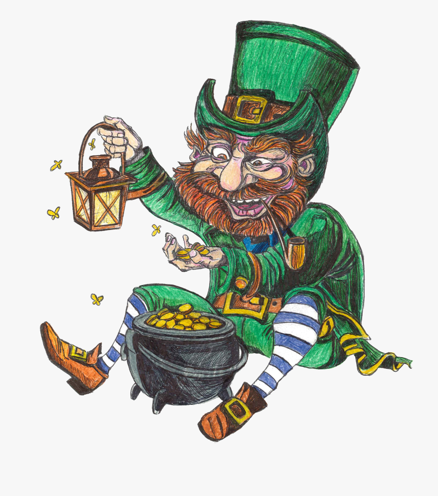 Patrick"s Day With Corned Beef - Leprechaun Eating Corned Beef, Transparent Clipart