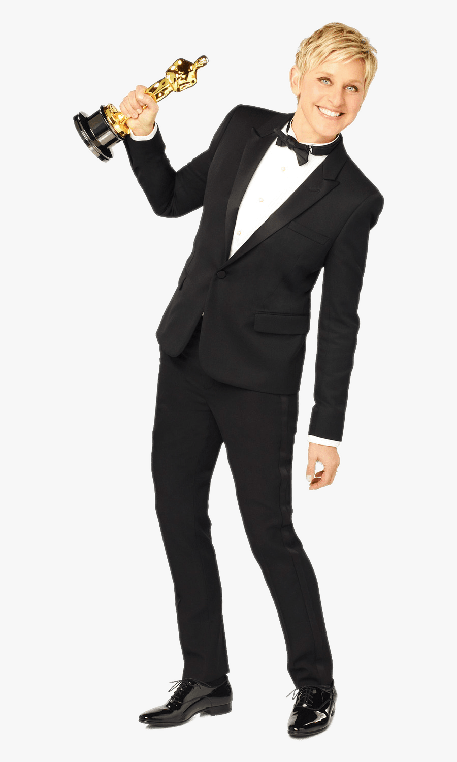 Ellen Degeneres Holding Oscar - Ellen Degeneres Oscars, Transparent Clipart