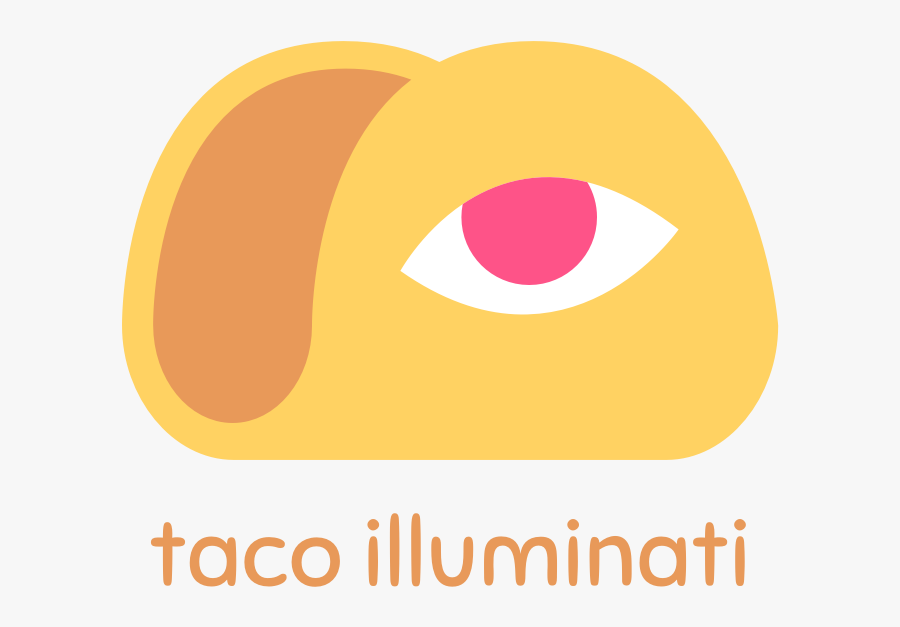 Taco Illuminati Logo Flat Illustrator Sketch Vector, Transparent Clipart