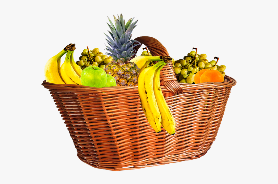 Transparent Fruit Basket Clipart - Fruit Basket No Background, Transparent Clipart
