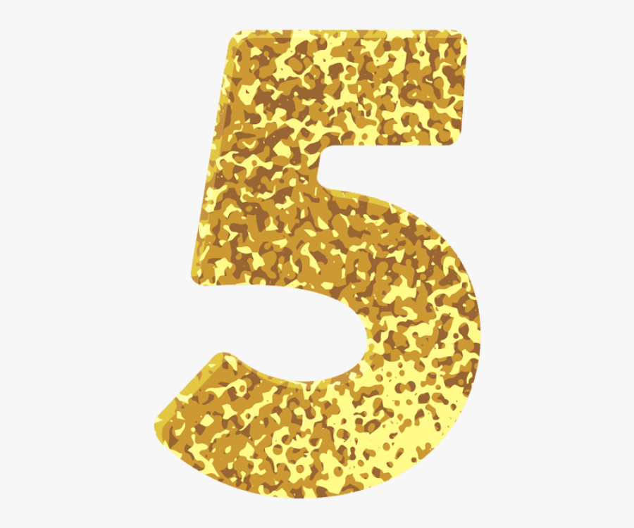 Free Png Download Gold Style Number Five Clipart Png - Number Five Gold Glitter, Transparent Clipart