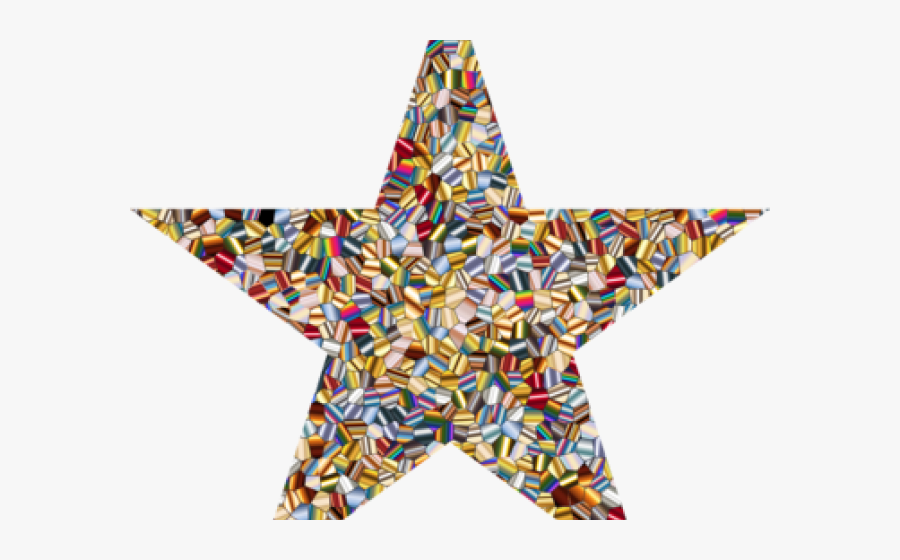 Polygon Clipart Five - Star Mosaic Tile, Transparent Clipart