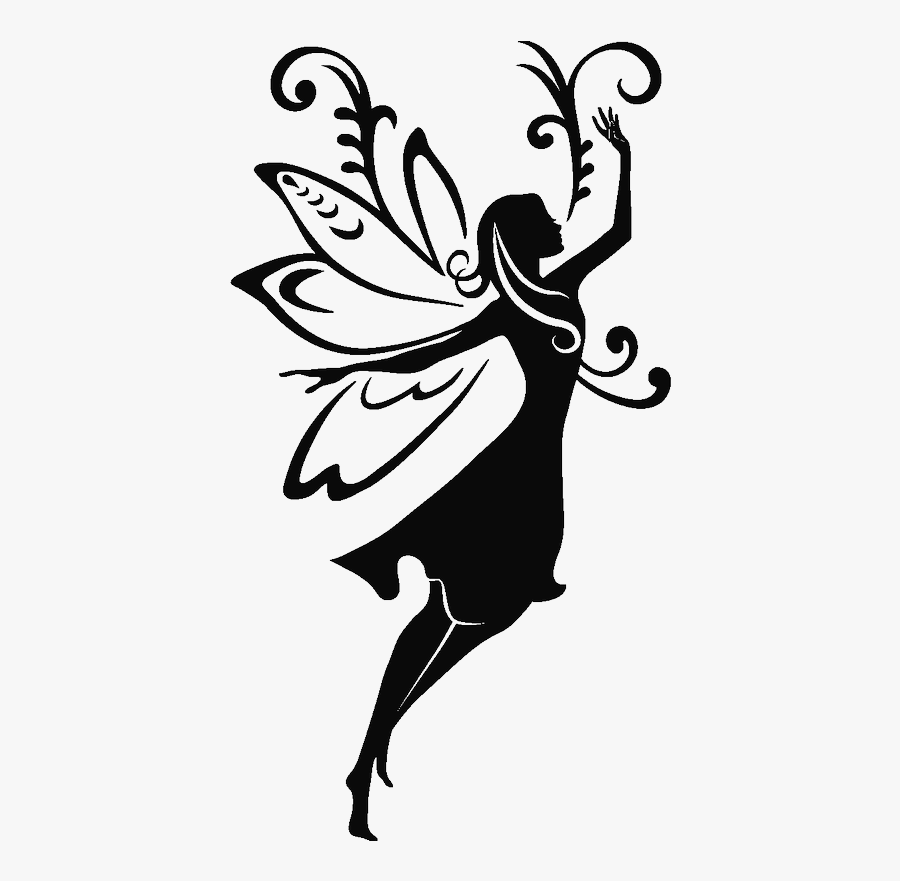 Decorative Motifs Png Download - Black And White Fairy Clipart, Transparent Clipart