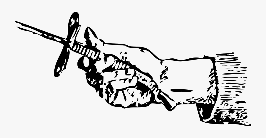 Position Of Hand On Foil - Handing The Sword Clipart, Transparent Clipart