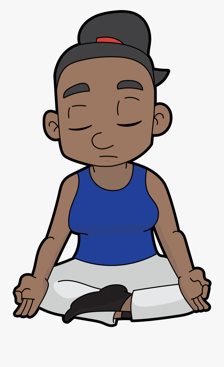 File A Meditating - Black Man Sit Cartoon, Transparent Clipart