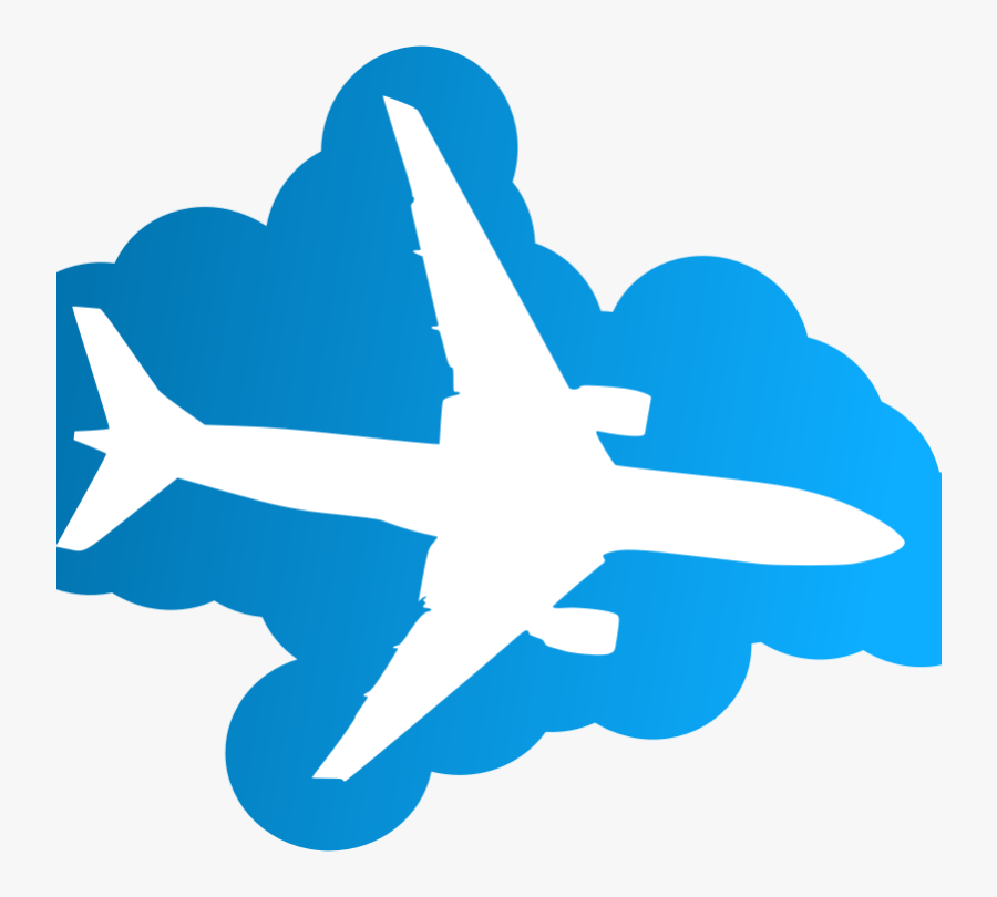 Plane Silhouet In The Sky - Clipart Blue Airplane Png, Transparent Clipart