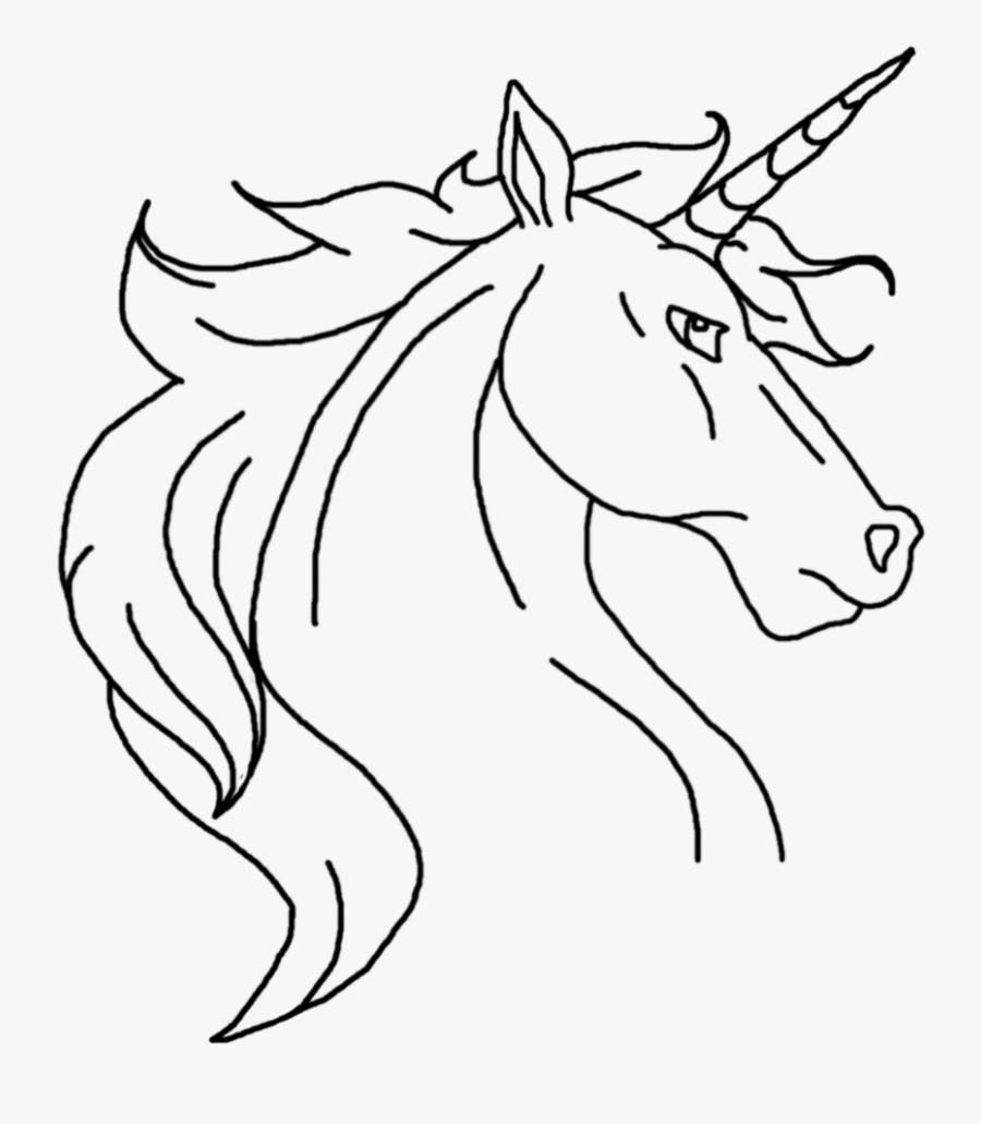 Head Drawing - Drawing Of A Unicorn Head, Transparent Clipart