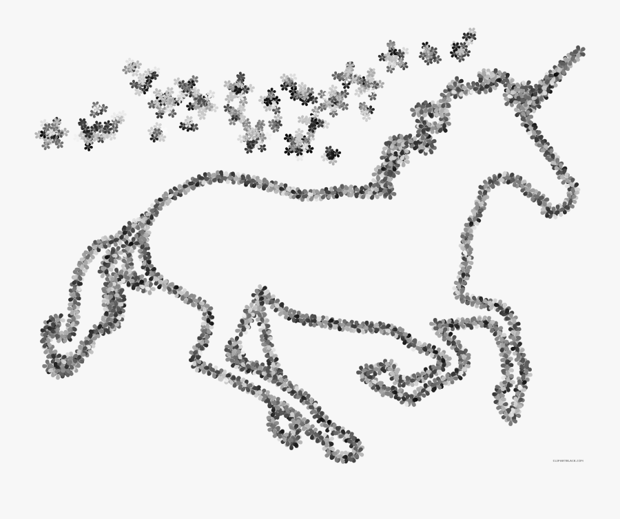 Floral Clipartblack Com Animal - Unicorn Magic Clipart Black And White, Transparent Clipart