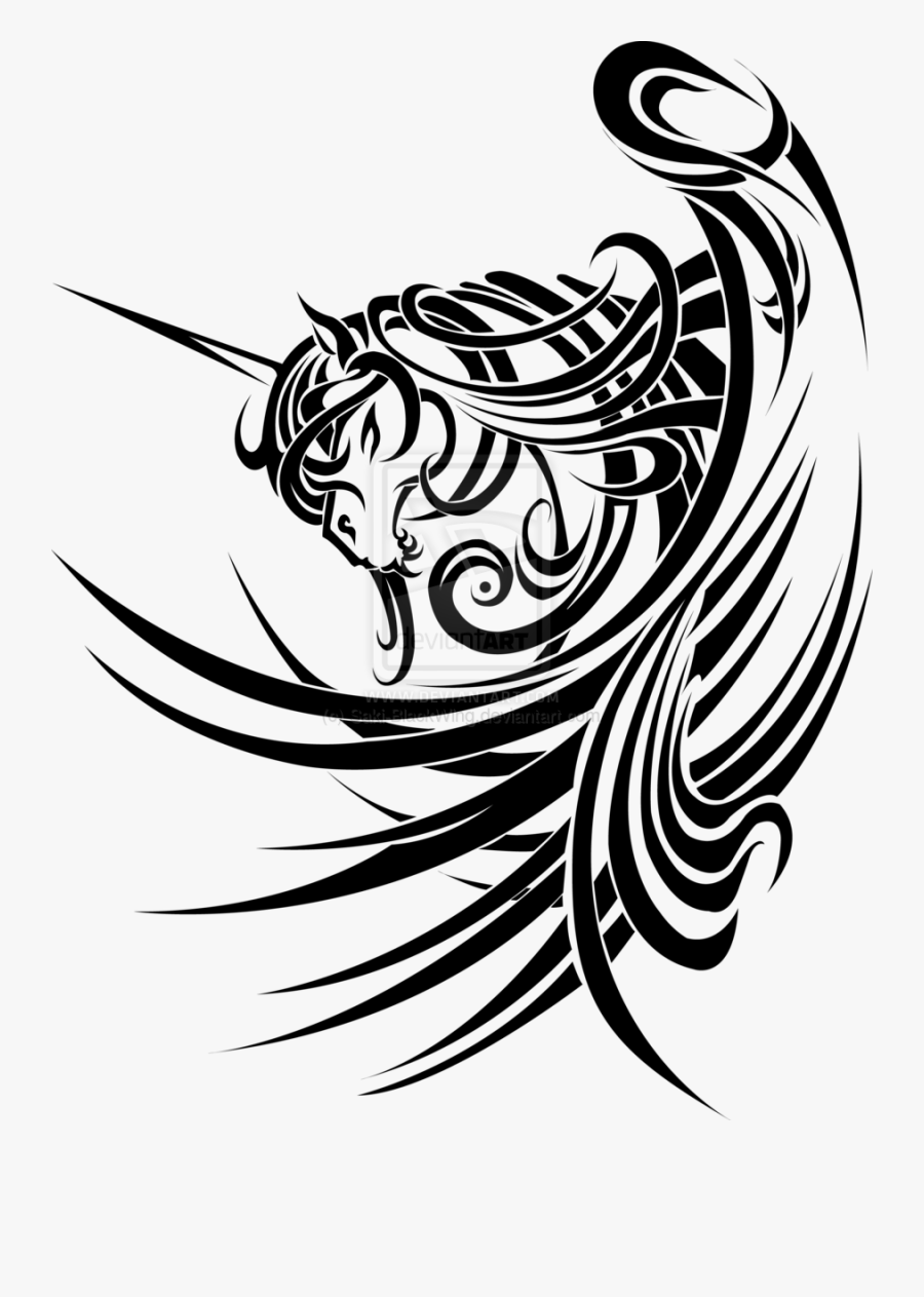 Tribal Clipart Unicorn - Tribal Unicorn Head, Transparent Clipart