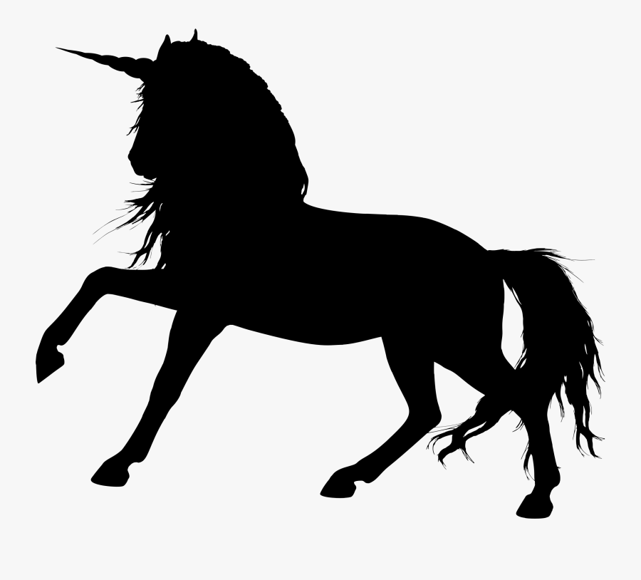 Clipart Wild Unicorn Silhouette - Horse Vector Transparent Background, Transparent Clipart