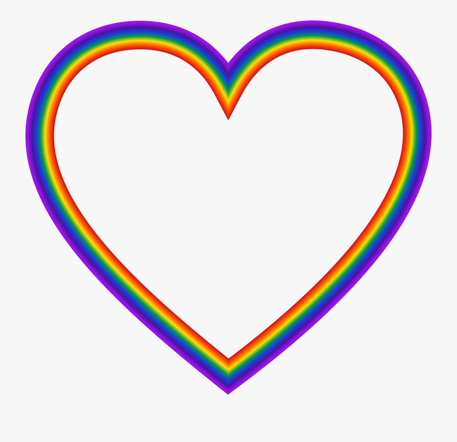Clip Art Rainbow Heart Clipart - Rainbow Heart Clipart Png, Transparent Clipart