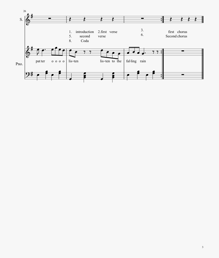 Sheet Music For Piano Voice Download Free - Sheet Music, Transparent Clipart