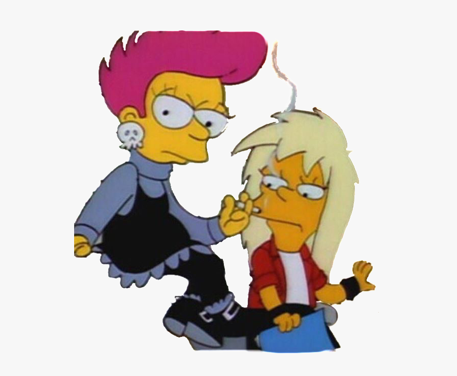 #simpsons #thesimpsons #aesthetic #grunge #90s #punk - Simpson With Pink Hair, Transparent Clipart