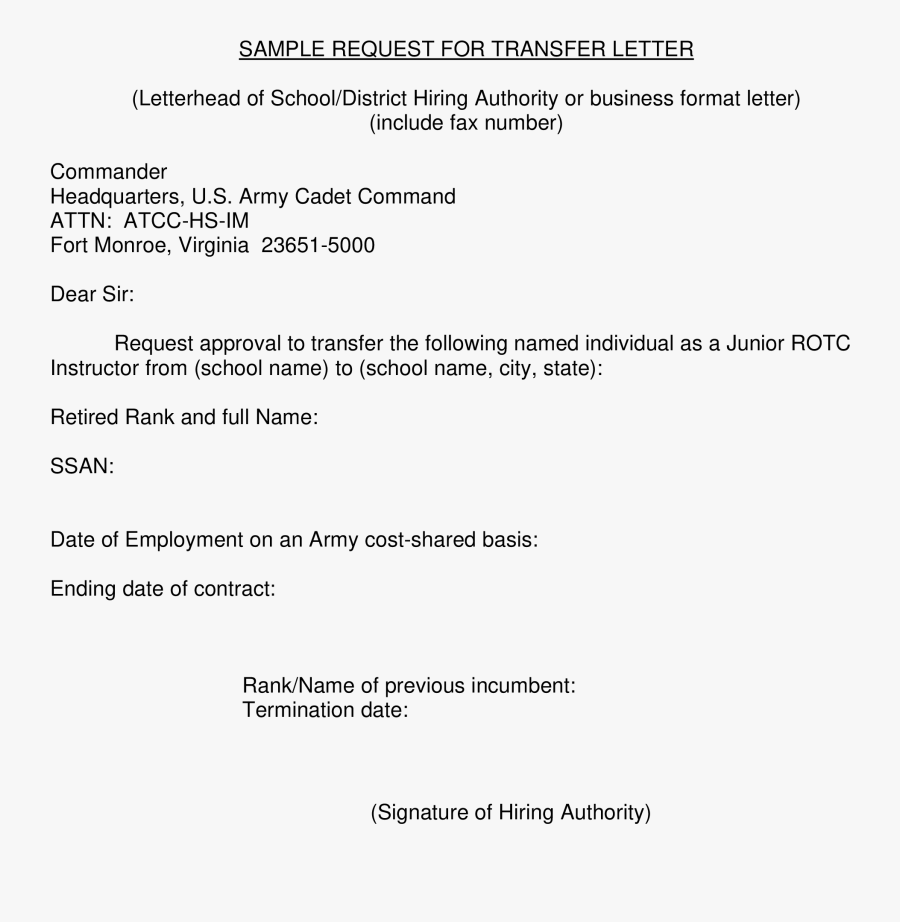 Clip Art Formal Request For Transfer - Free Employee Termination Sample, Transparent Clipart