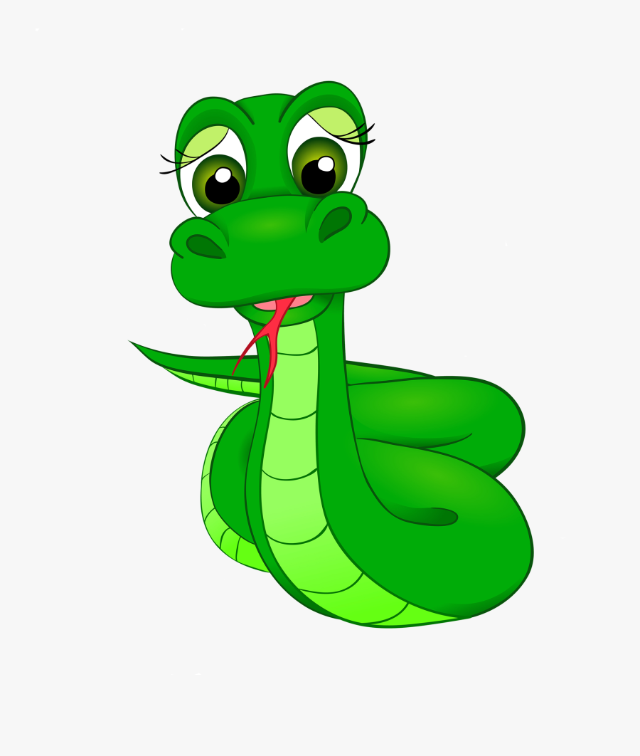 Snake With Eyelashes Cartoon Clipart , Png Download - Snake With Eyelashes Cartoon, Transparent Clipart