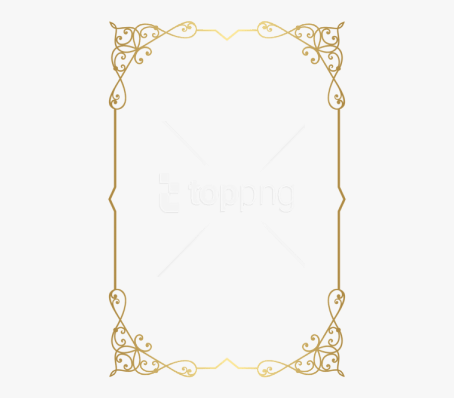 Decorative Frame Png - Gold Border Transparent Background, Transparent Clipart