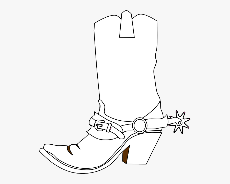 Transparent Cowboy Boots Clipart - Cowboy Boots With Spurs Drawing, Transparent Clipart