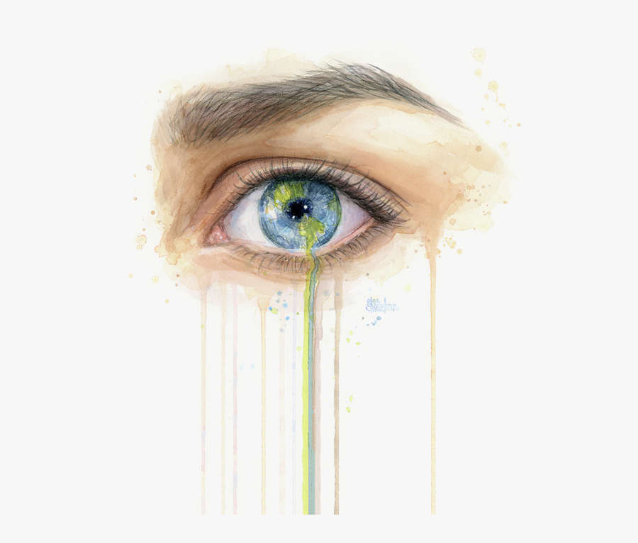 Earth In An Eye Crying, Transparent Clipart