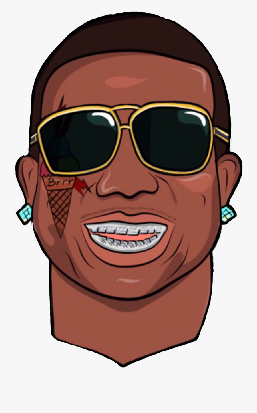 Guccimane Rap Burr Soicey - Gucci Mane Sticker Face, Transparent Clipart