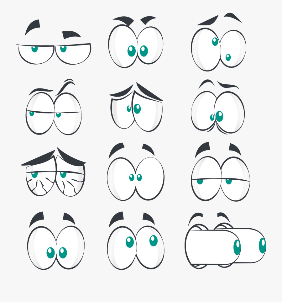Eyebrows Eye Comics Vector Facial Expression Cartoon - Yealink T48s With Sidecar, Transparent Clipart