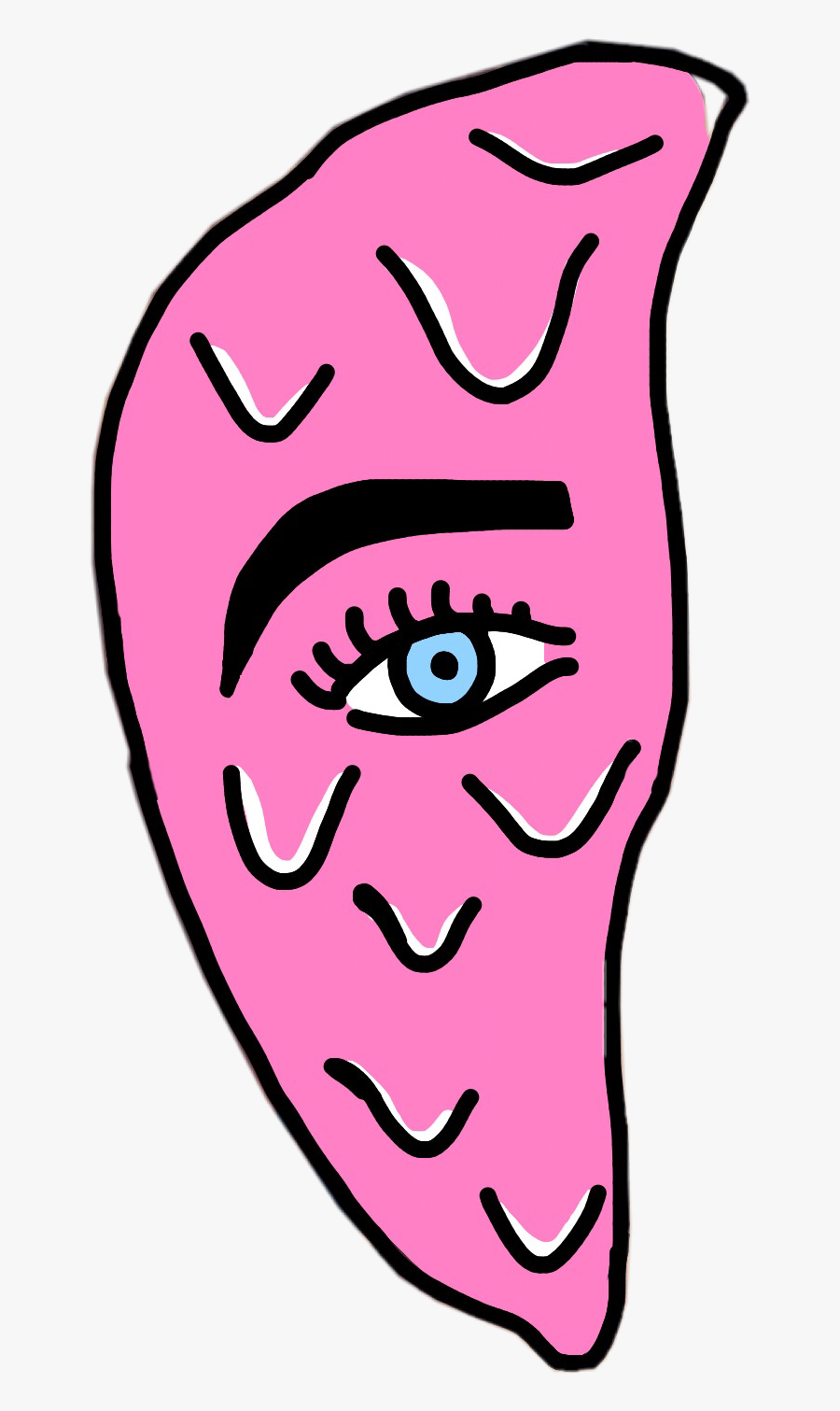 #droopy #drop #drip #drippy #paint #pink #eye #eyebrows - Half Face Mask Hd Png, Transparent Clipart