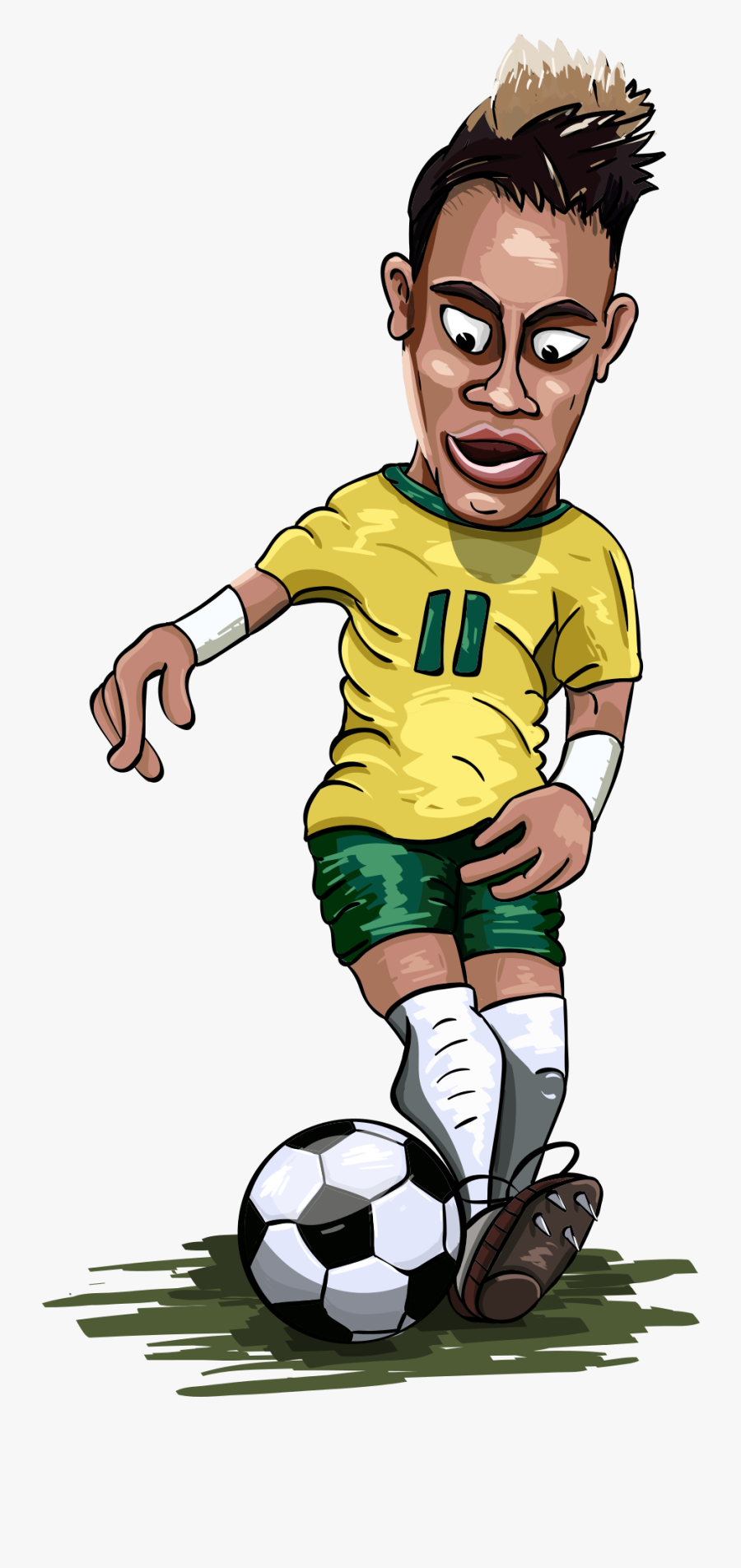 Player Neymar Vector Football Graphics Hd Image Free - Neymar Cartoon Png, Transparent Clipart