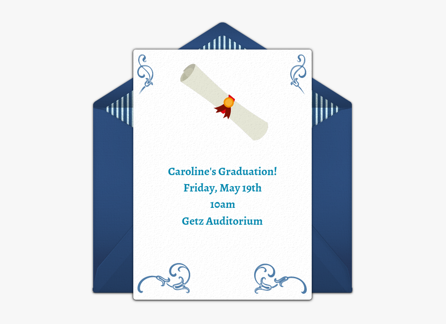 Graduation Diploma Png - Free Surprise Party Invitations Online, Transparent Clipart