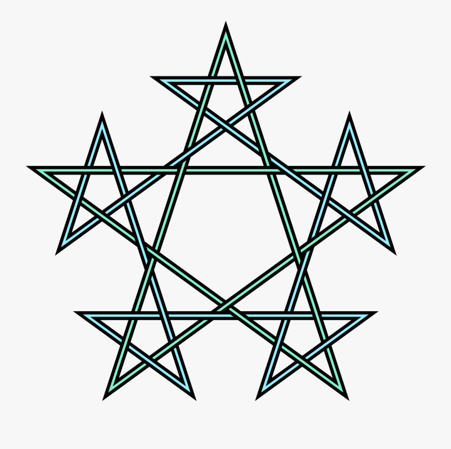 Pentagrams Interlaced Pattern - Wiccan 3rd Degree Symbol, Transparent Clipart