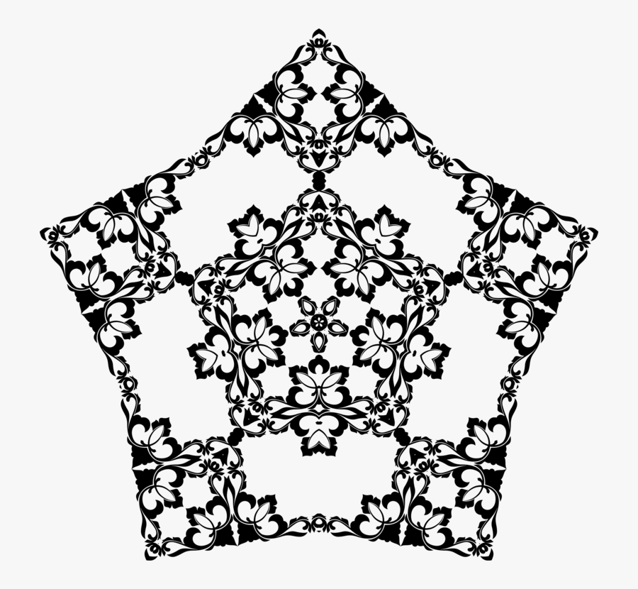 Visual Arts,leaf,symmetry - Pentagram Fractal, Transparent Clipart
