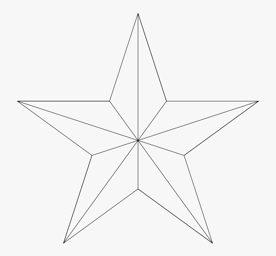 Pentagram Star Pizza Medium 600pixel Clipart, Vector - Line Art, Transparent Clipart
