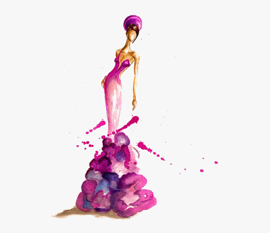 Week Fashion Illustration Watercolor York Model Painting, Transparent Clipart