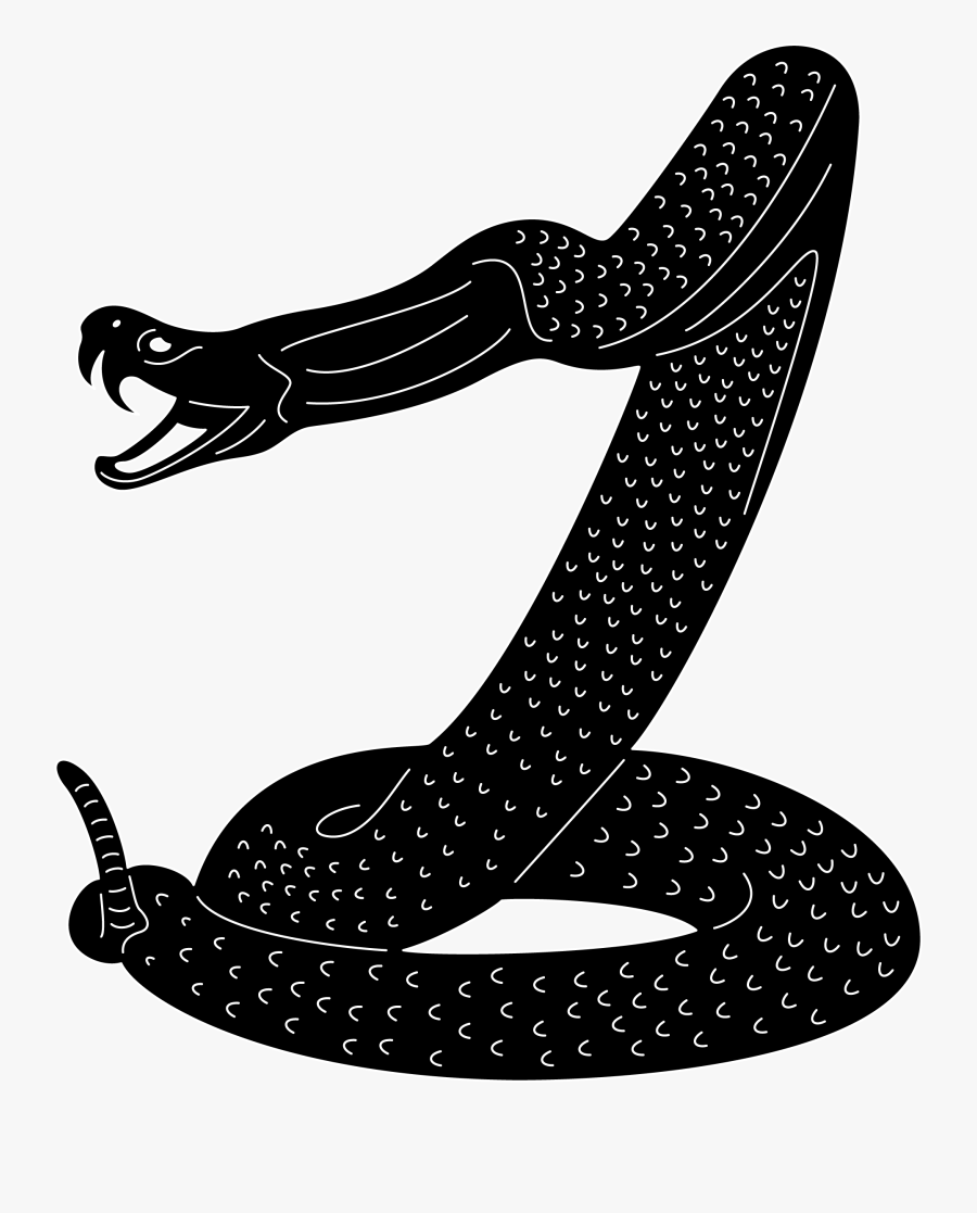 Transparent Rattlesnake Clipart Black And White - Snake Ready To Attack, Transparent Clipart