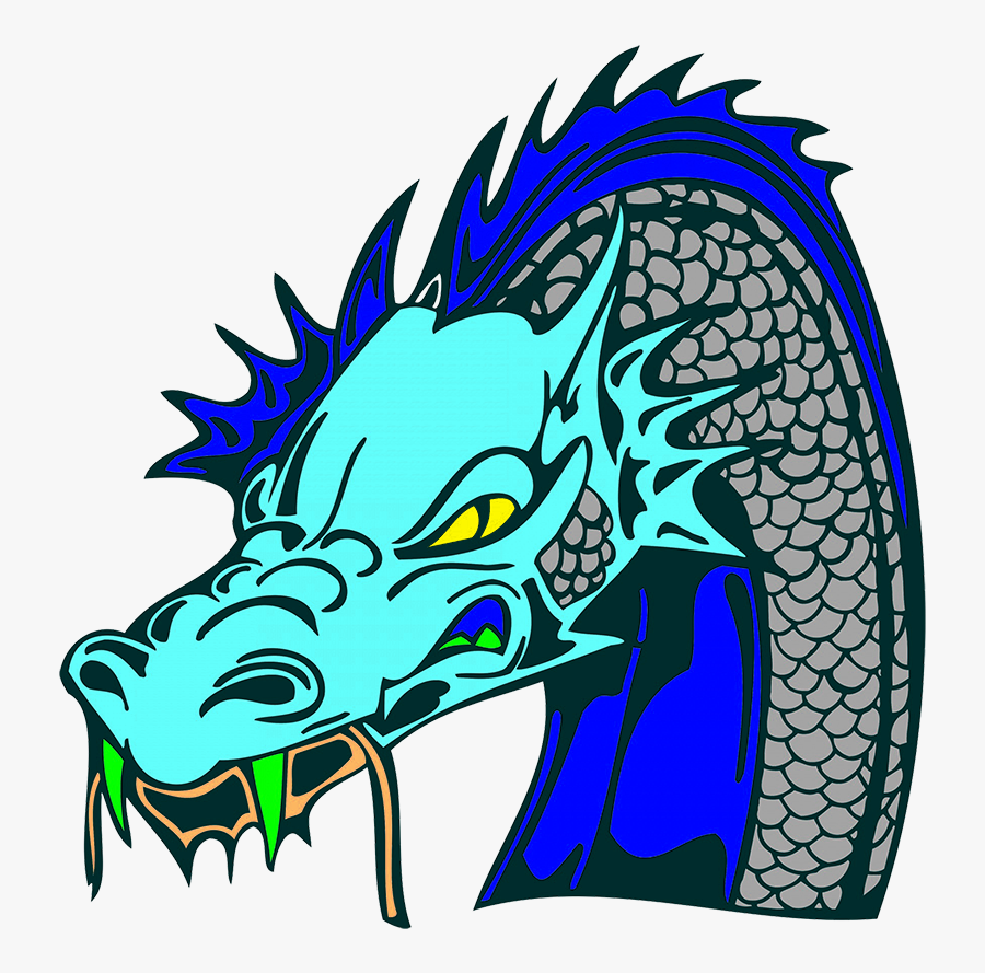 Ice Dragon Head - Public Domain Dragon Head Silhouette, Transparent Clipart
