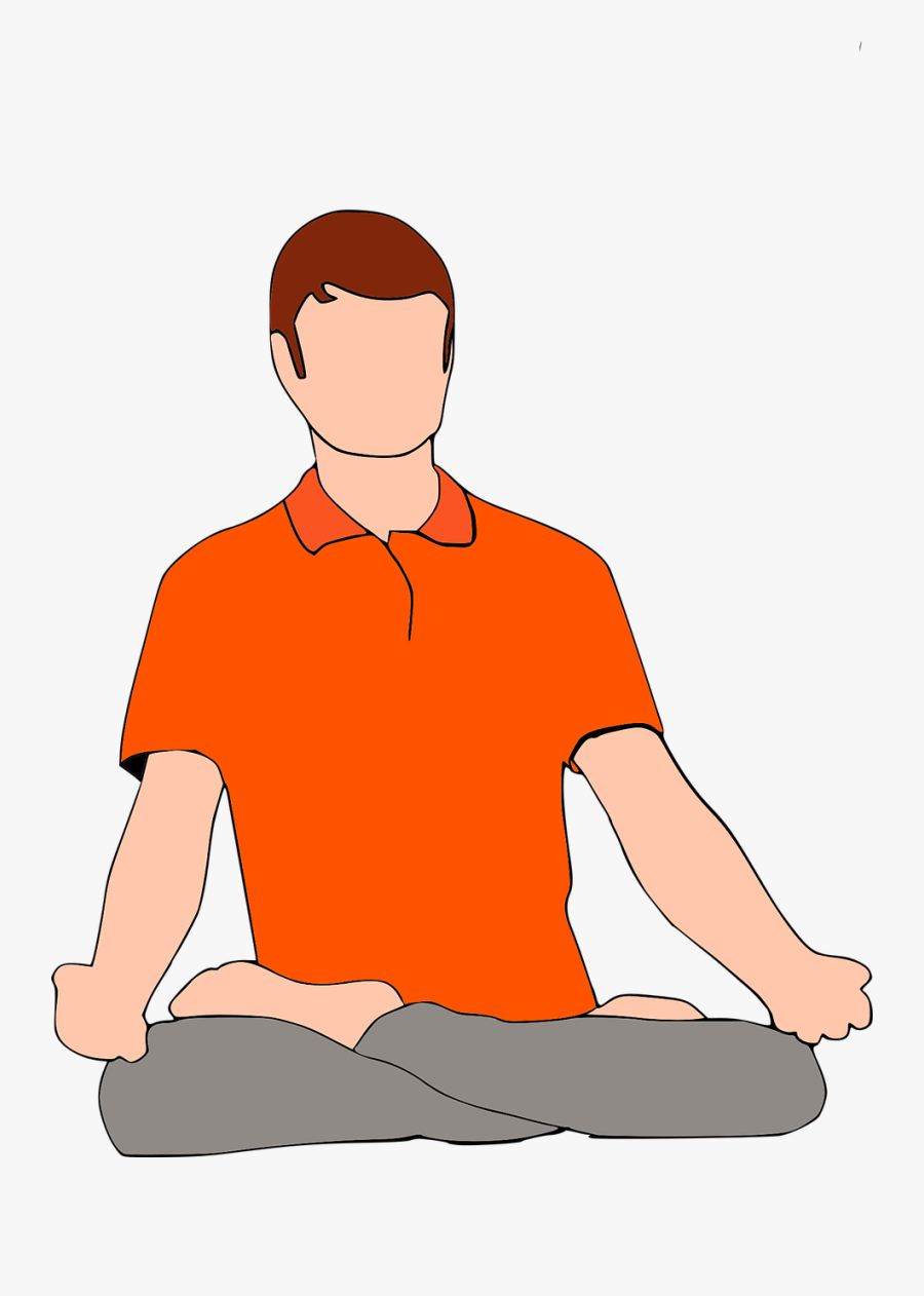 And Meditation T Shirt Free Vector Graphic - Man Meditating Png, Transparent Clipart